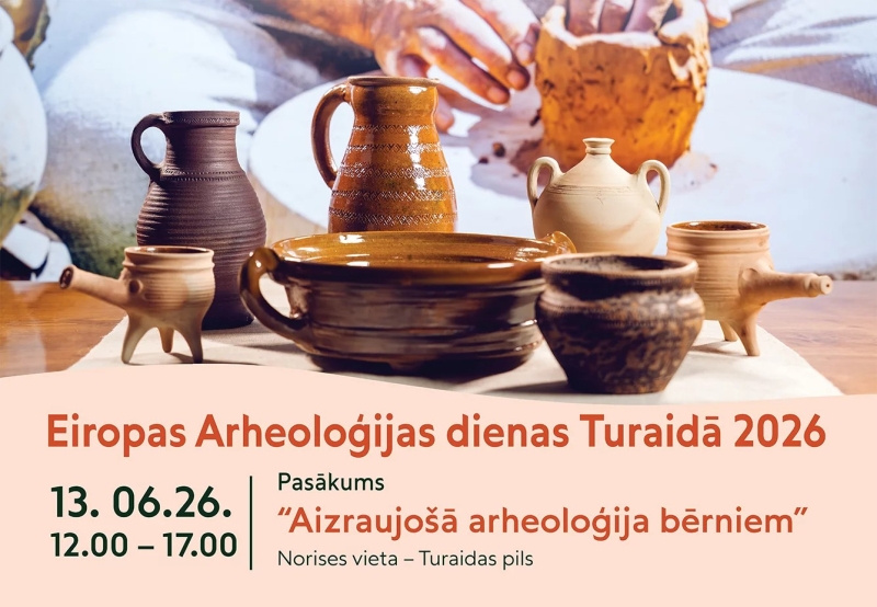 Pasākuma ''Aizraujošā arheoloģija bērniem'' afiša