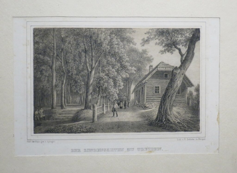 Skats uz Turaidu un Siguldu. Zīmējis A.M. Hāgens. Litografējis G.F. Šlāters 1844. gadā. Glabājas TMR.