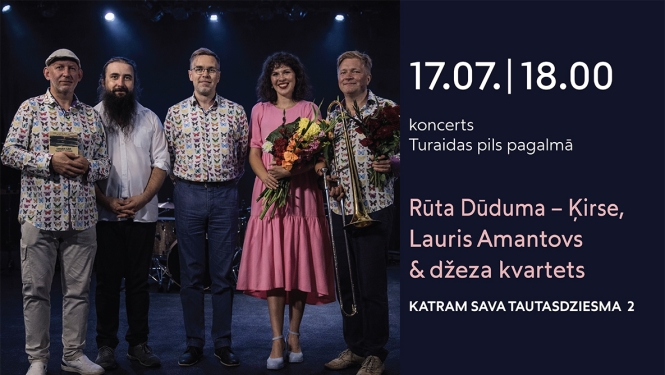 Koncerta reklāma. Laura Amantova džeza kvartets & Rūta Dūduma–Ķirse koncertprogrammā “Katram sava tautasdziesma 2”
