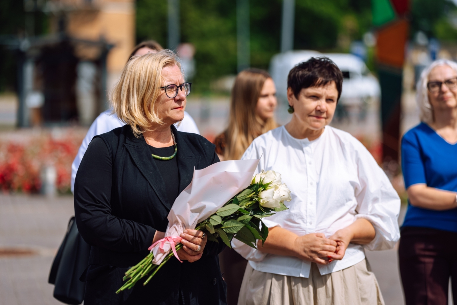 Mārtiņam Bucleram veltītās izstādes atklāšana. Divas sievietes Gunta Zaķīte, Jolanta Borīte